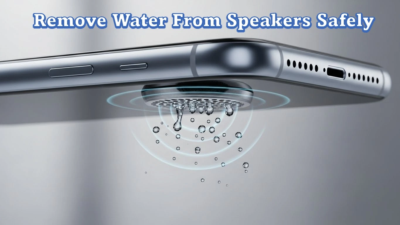 Using an online sound frequency tool to remove water from a smartphone speaker safely
