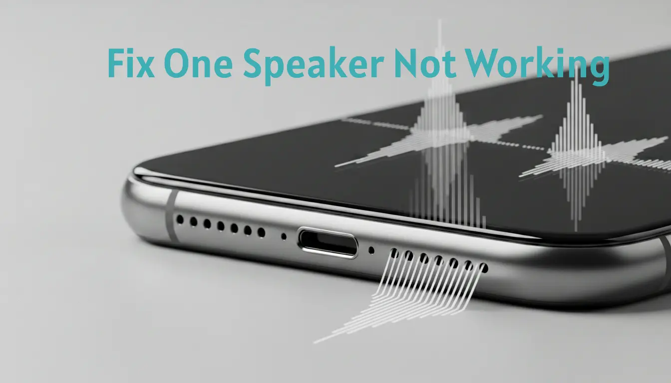 Smartphone with one speaker not working showing single-side audio problem